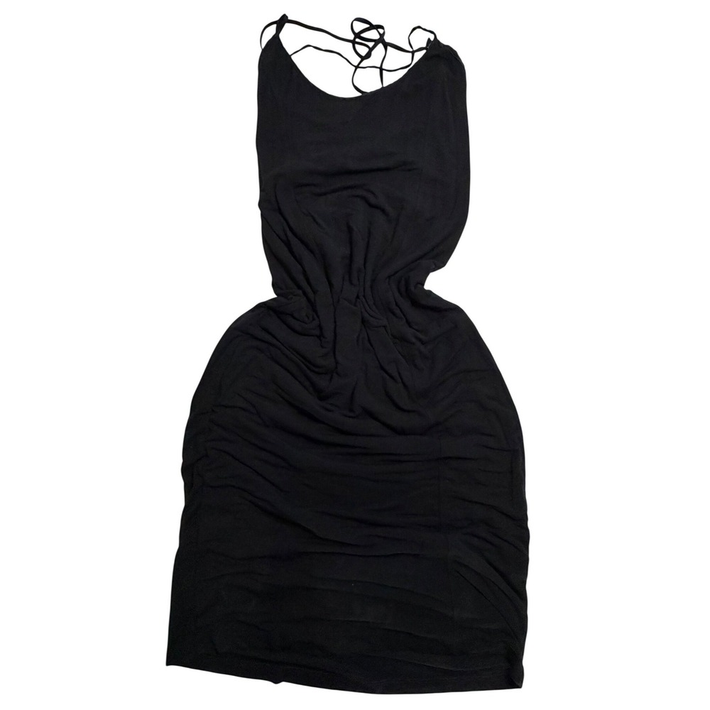 Victoria's Secret Black Lace Up Back Bodycon Mini Dress Medium